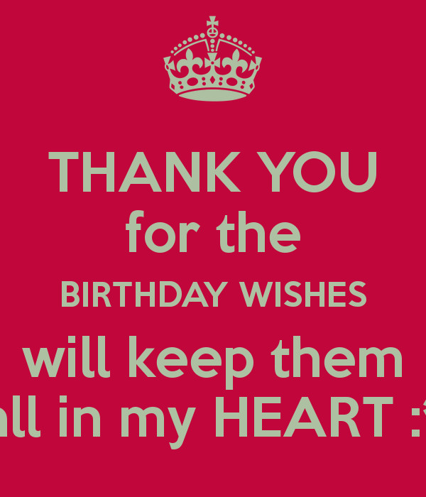 Thank You For My Birthday Wishes
 THANK YOU for the BIRTHDAY WISHES will keep them all in my