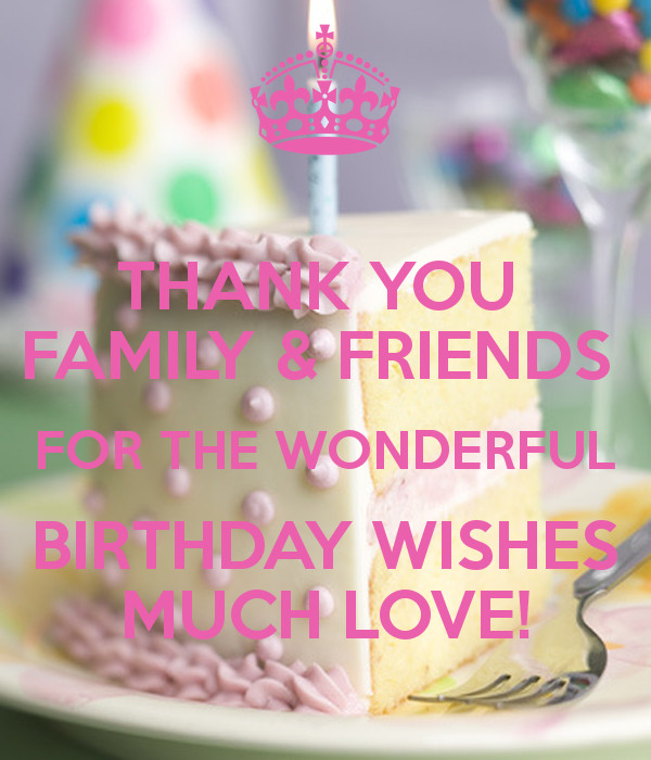 Thank You For The Birthday Wishes
 THANK YOU FAMILY & FRIENDS FOR THE WONDERFUL BIRTHDAY
