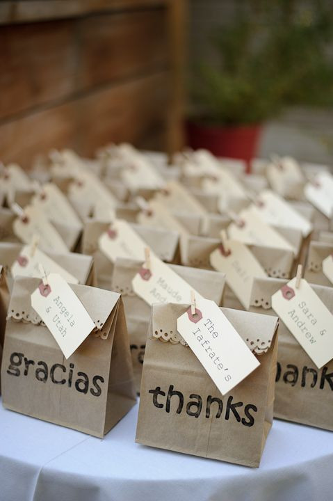 Thank You Gift Ideas For Graduation Party
 paper bag favors with thanks and gracias