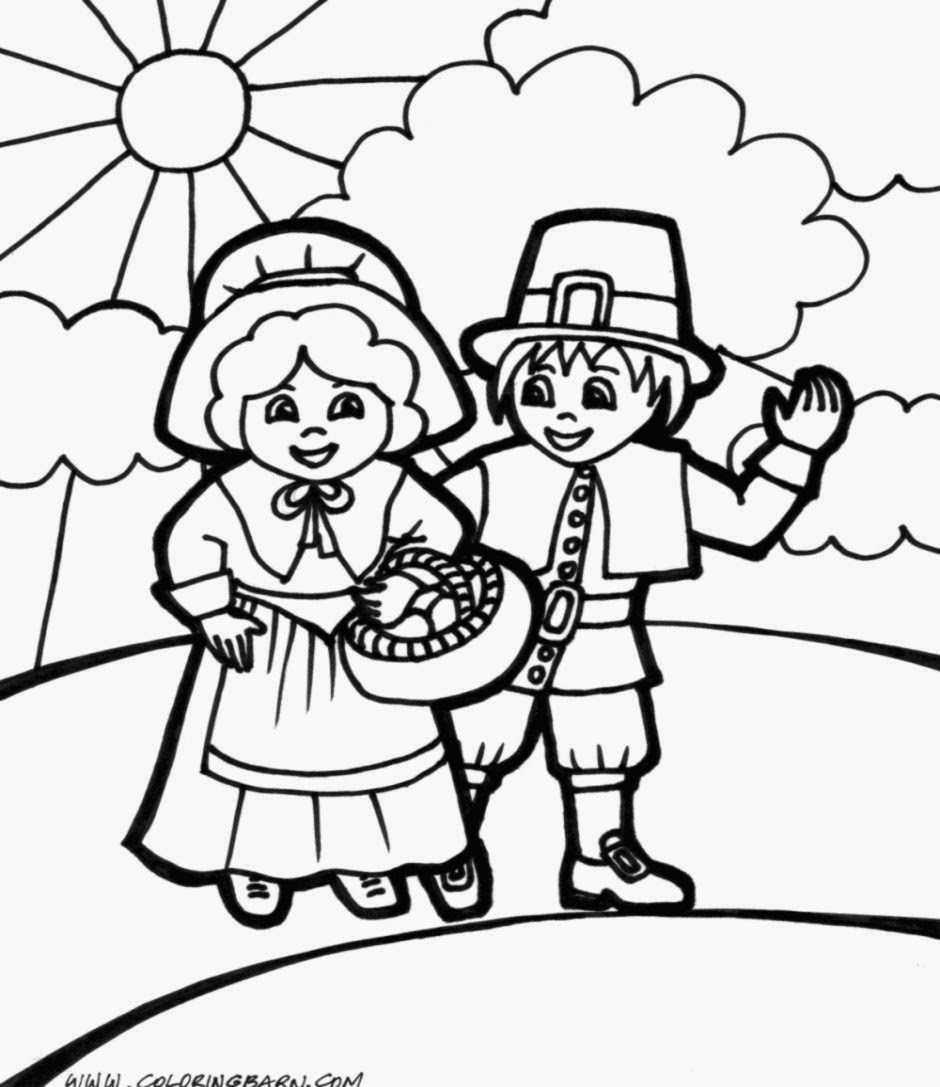 Thanksgiving Coloring For Kids
 Free Coloring Sheet