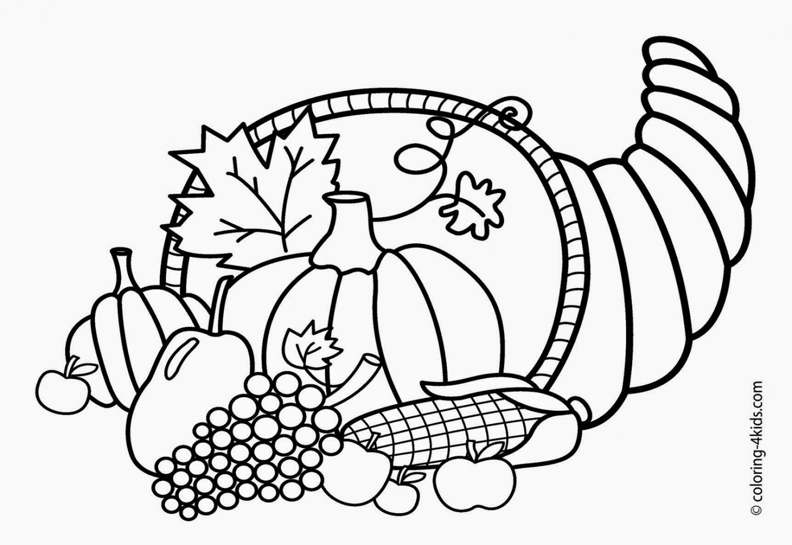 Thanksgiving Coloring For Kids
 Free Coloring Sheet