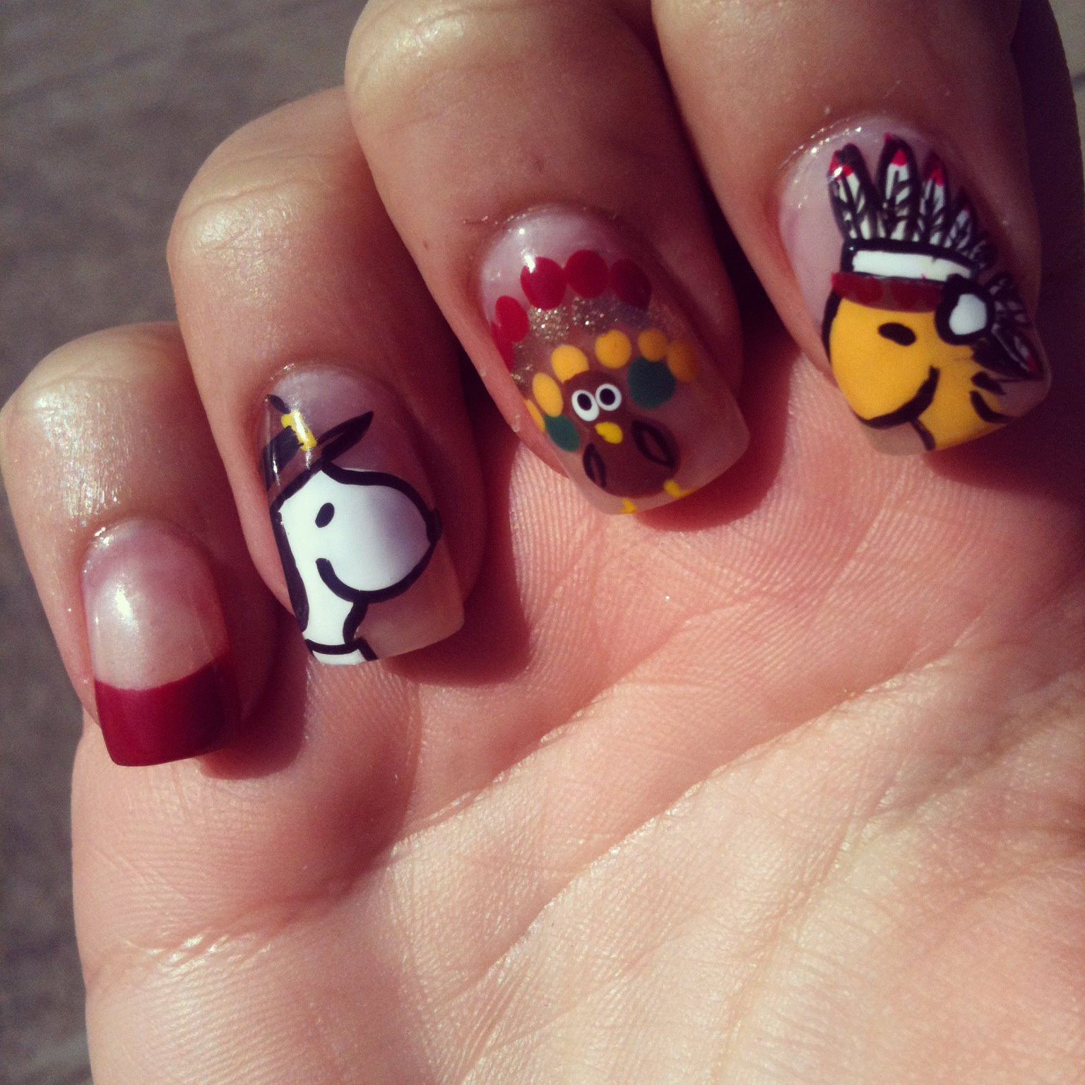 Thanksgiving Nail Art Ideas
 Nailed to the T Snoopy Thanksgiving Nails