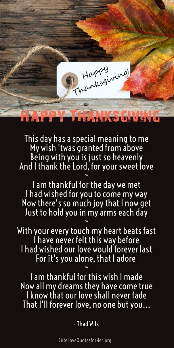 Thanksgiving Quotes Boyfriend
 25 Thanksgiving Love Poems to Wish Her Him Thankful Poems