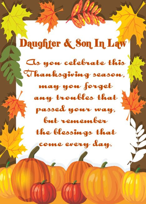 Thanksgiving Quotes Mom
 A Blessing For Daughter And Son In Law Happy Thanksgiving