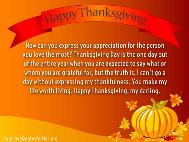 Thanksgiving Quotes Romantic
 Thanksgiving Love Quotes for Her – Thank You Sayings