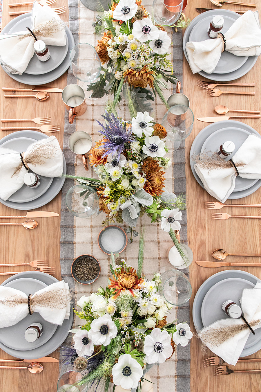 Thanksgiving Table Setting
 A Rustic Modern Thanksgiving Table Setting Sugar and Charm