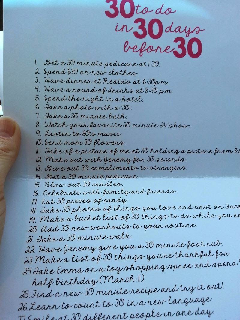 Things To Do At A Birthday Party
 30th birthday 30 things to do in 30 days before turning