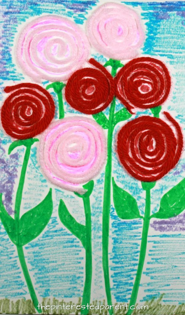 Toddler Art And Crafts Ideas
 Yarn and Pipe Cleaner Coiled Roses