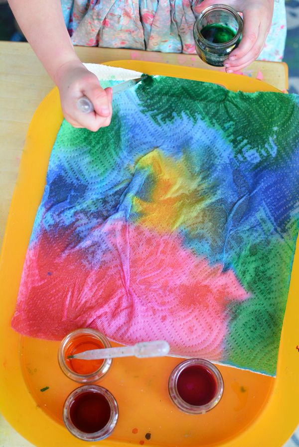 Toddler Art Craft
 Tie Dyed Paper Towel Art You Can Do With Your Toddler