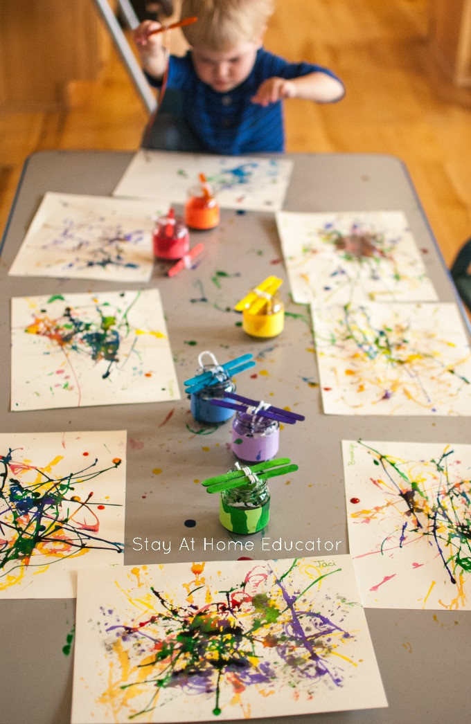 Toddler Artwork Ideas
 Painting with Yarn Process Art Activity for Toddlers