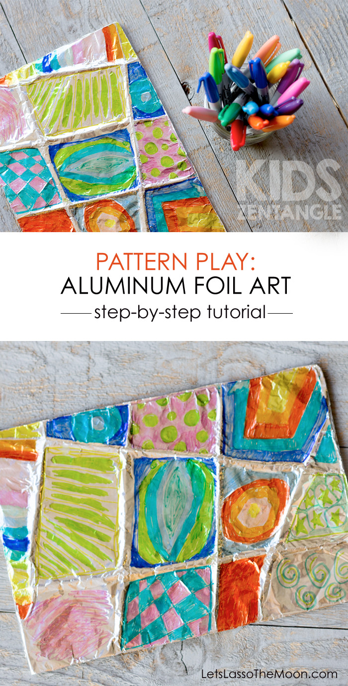 Toddler Artwork Ideas
 Colorful Zentangle Art Easy Aluminum Foil Kids Project