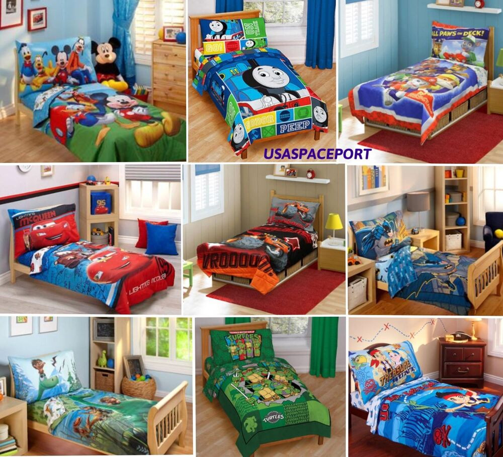 Toddler Bedroom Sets For Boy
 4pc Boys TODDLER BEDDING SET forter Sheets Bed in a Bag