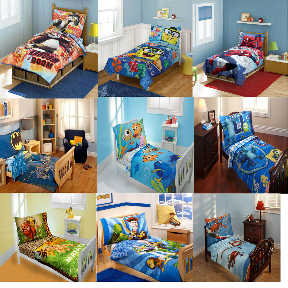 Toddler Bedroom Sets For Boy
 4pc Kids Toddler Size Bedding Set Childrens Boys Disney