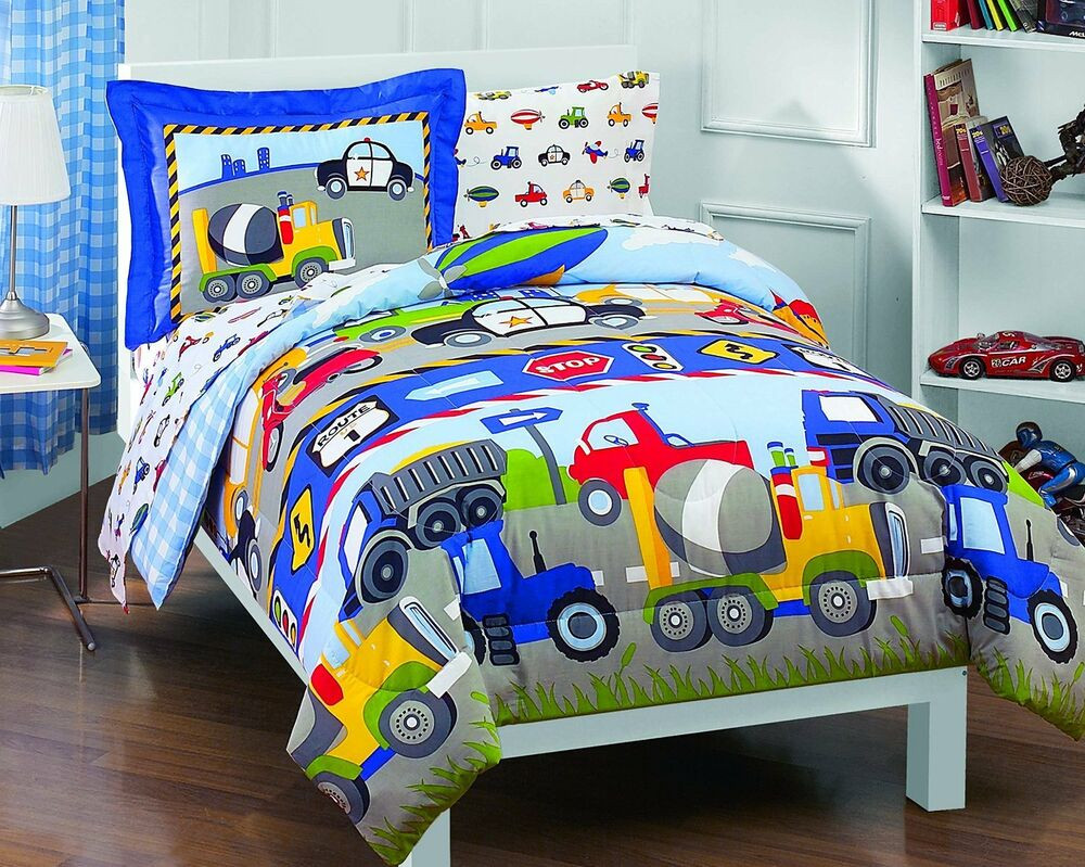 Toddler Bedroom Sets For Boy
 Twin Size Baby forter Trucks and Tractors 5pc Boy