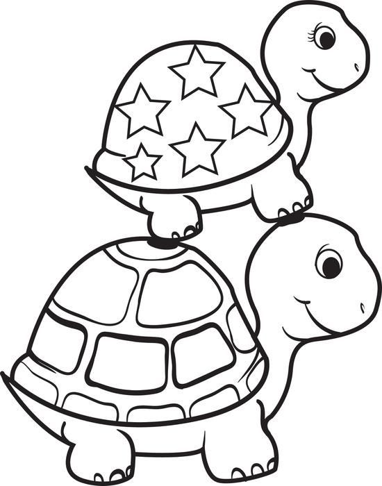 Toddler Coloring Pages
 Turtle Top of a Turtle Coloring Page Crafts