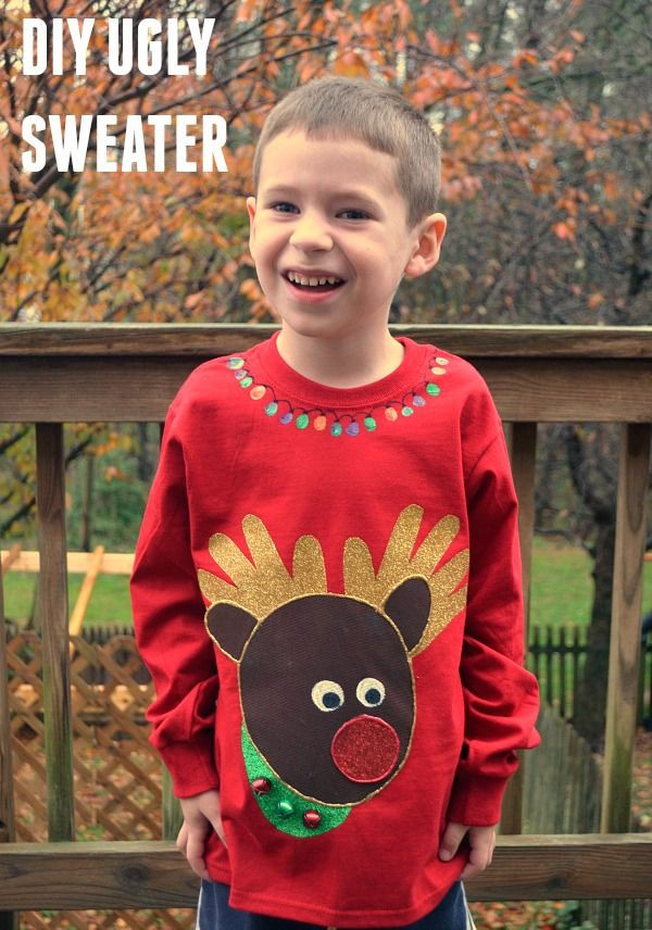 Toddler Ugly Christmas Sweater DIY
 DIY Ugly Sweater Reindeer Edition