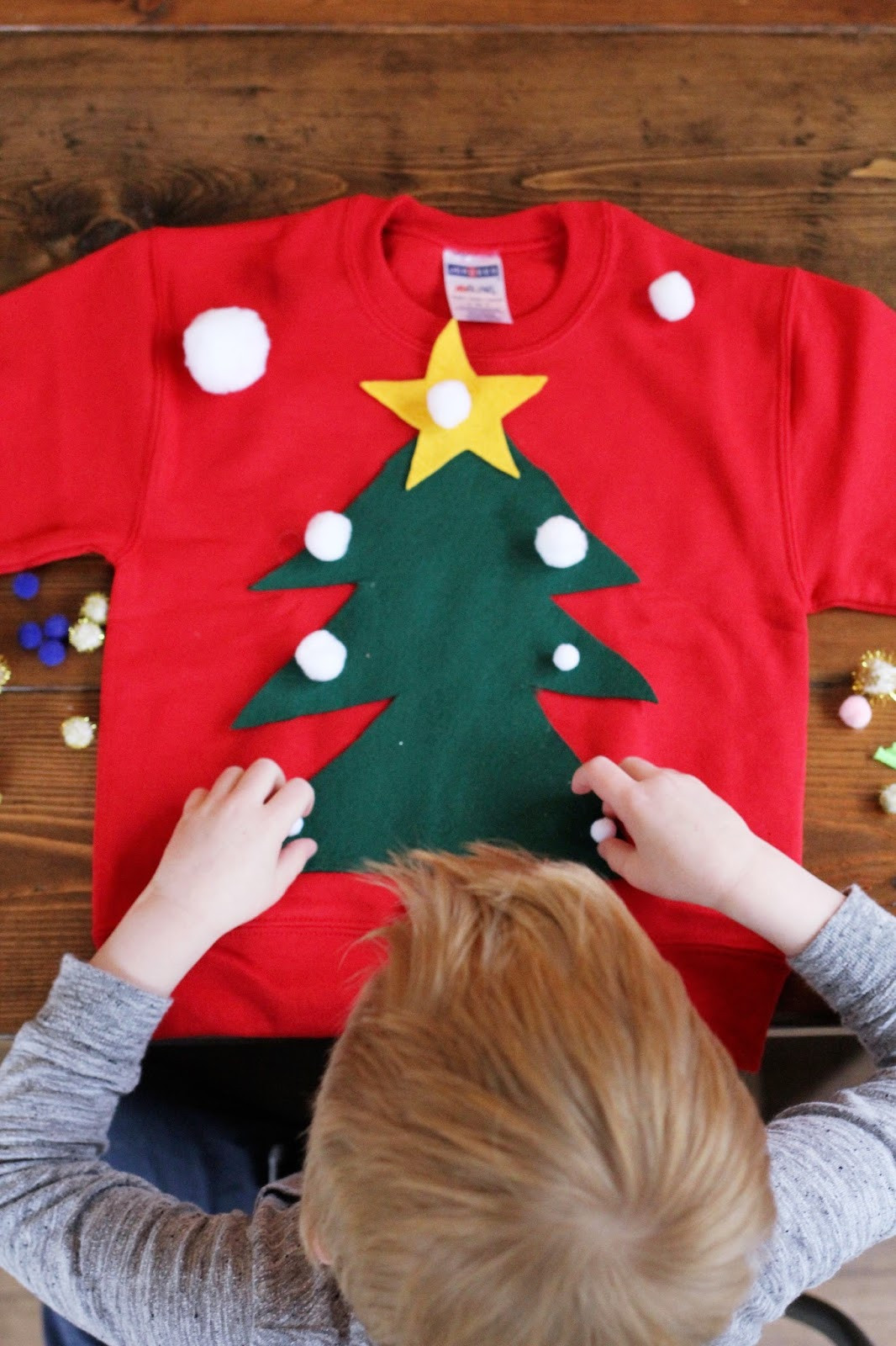 Toddler Ugly Christmas Sweater DIY
 DIY Ugly Christmas Sweater For Kids