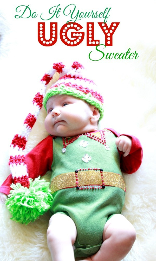 Toddler Ugly Christmas Sweater DIY
 DIY UGLY Christmas Sweater For Baby  Refunk My Junk