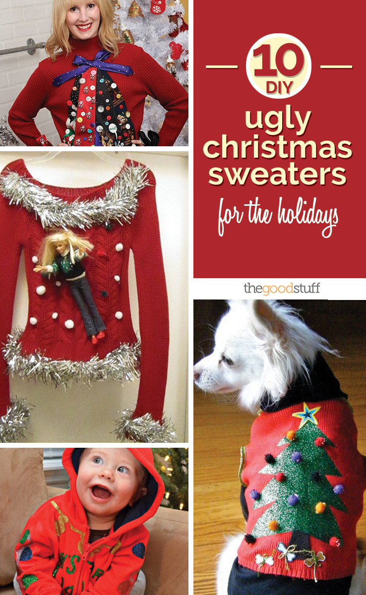 Toddler Ugly Christmas Sweater DIY
 10 DIY Ugly Christmas Sweaters for the Holidays thegoodstuff