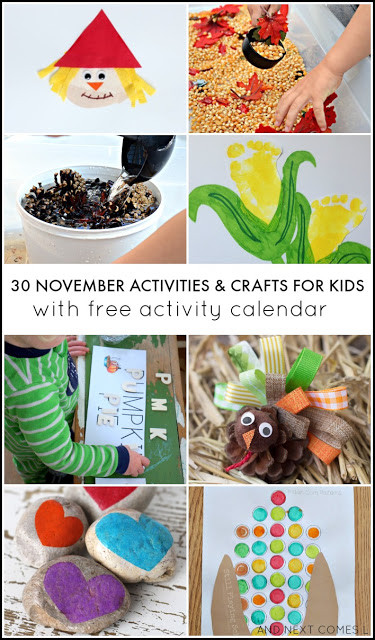 Toddlers Craft Activities
 30 November Activities for Kids Free Activity Calendar