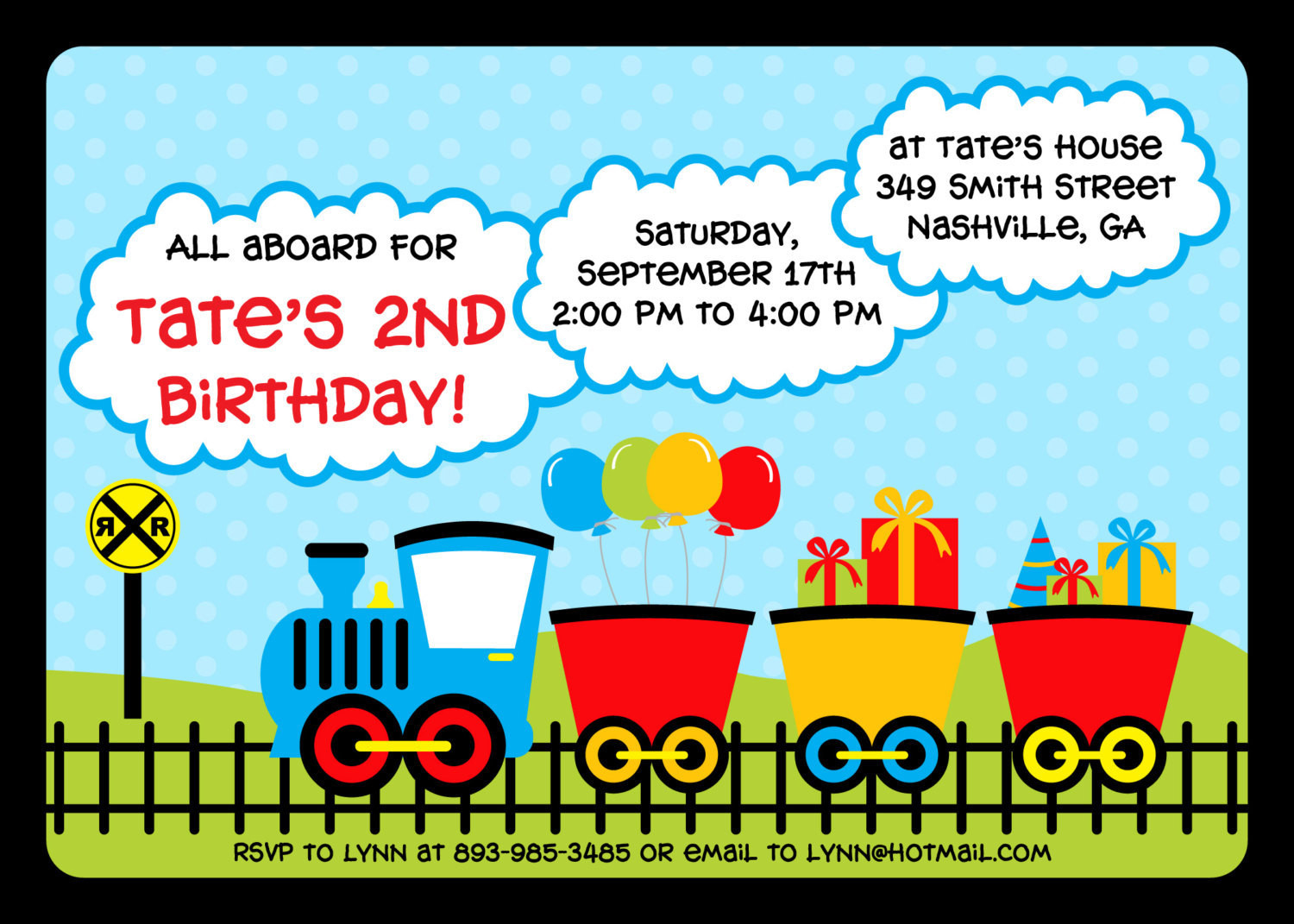 Train Birthday Invitation
 Fun Train Birthday Invitation by cohenlane on Etsy