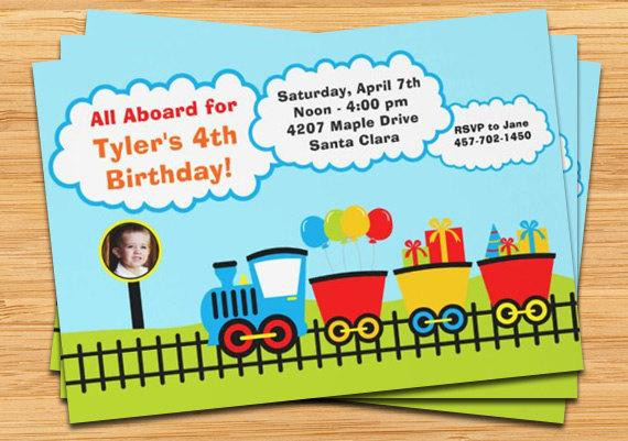 Train Birthday Invitation
 Train Birthday Party Invitation