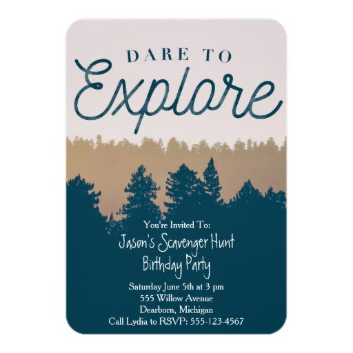Treasure Hunt Birthday Party
 Scavenger Hunt Birthday Party Invitation for Boys