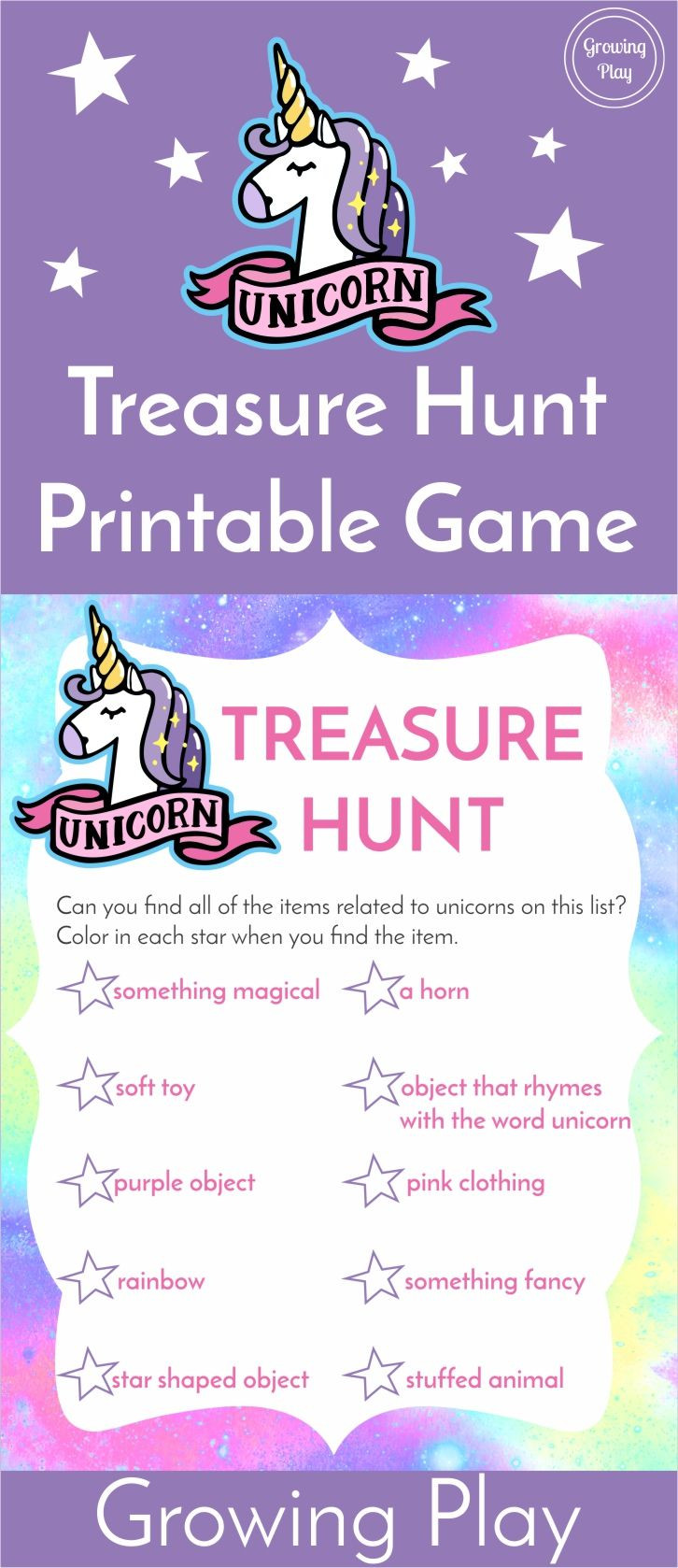 Treasure Hunt Birthday Party
 Unicorn Treasure Hunt Game FREE Printable
