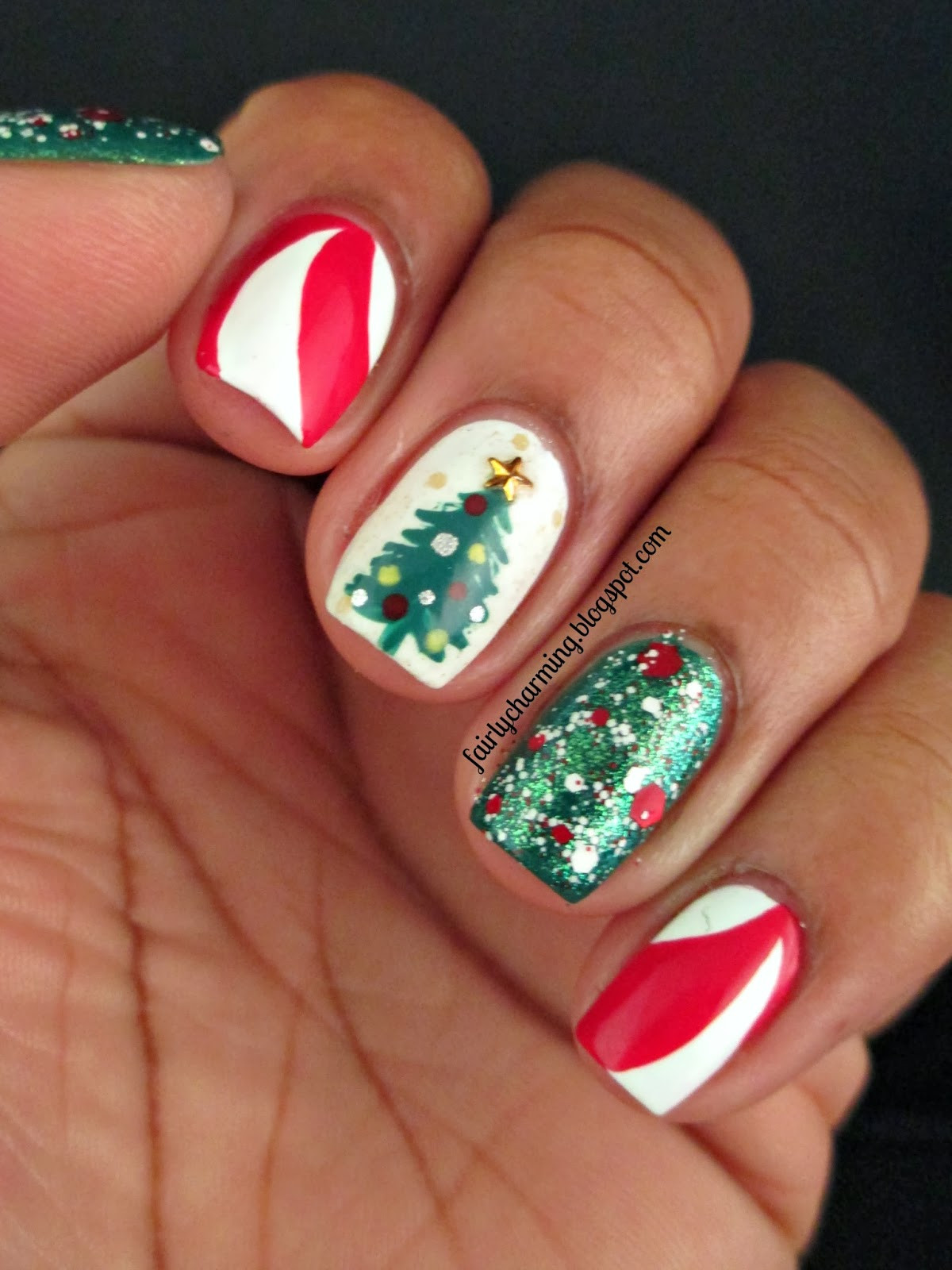 Tree Nail Designs
 Fairly Charming Peppermint Twists and A Tree Oh My
