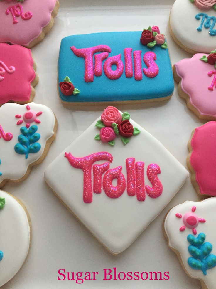 Trolls Sugar Cookies
 Trolls cookies Sugar Blossoms Pinterest