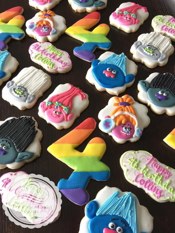Trolls Sugar Cookies
 trolls cookies Decorated Cookies Pinterest