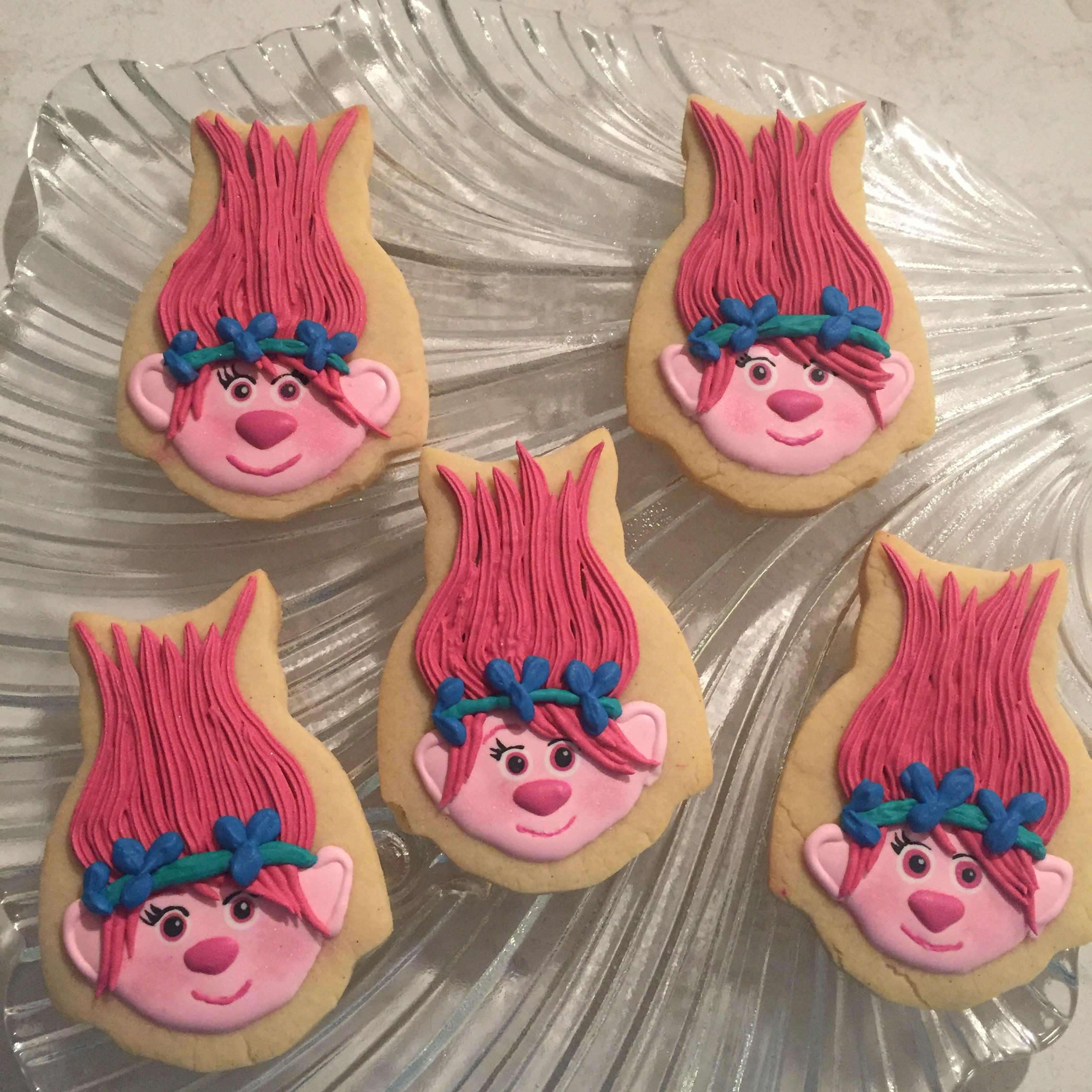 Trolls Sugar Cookies
 Poppy from Trolls Huge hit for the attendees of a 5th