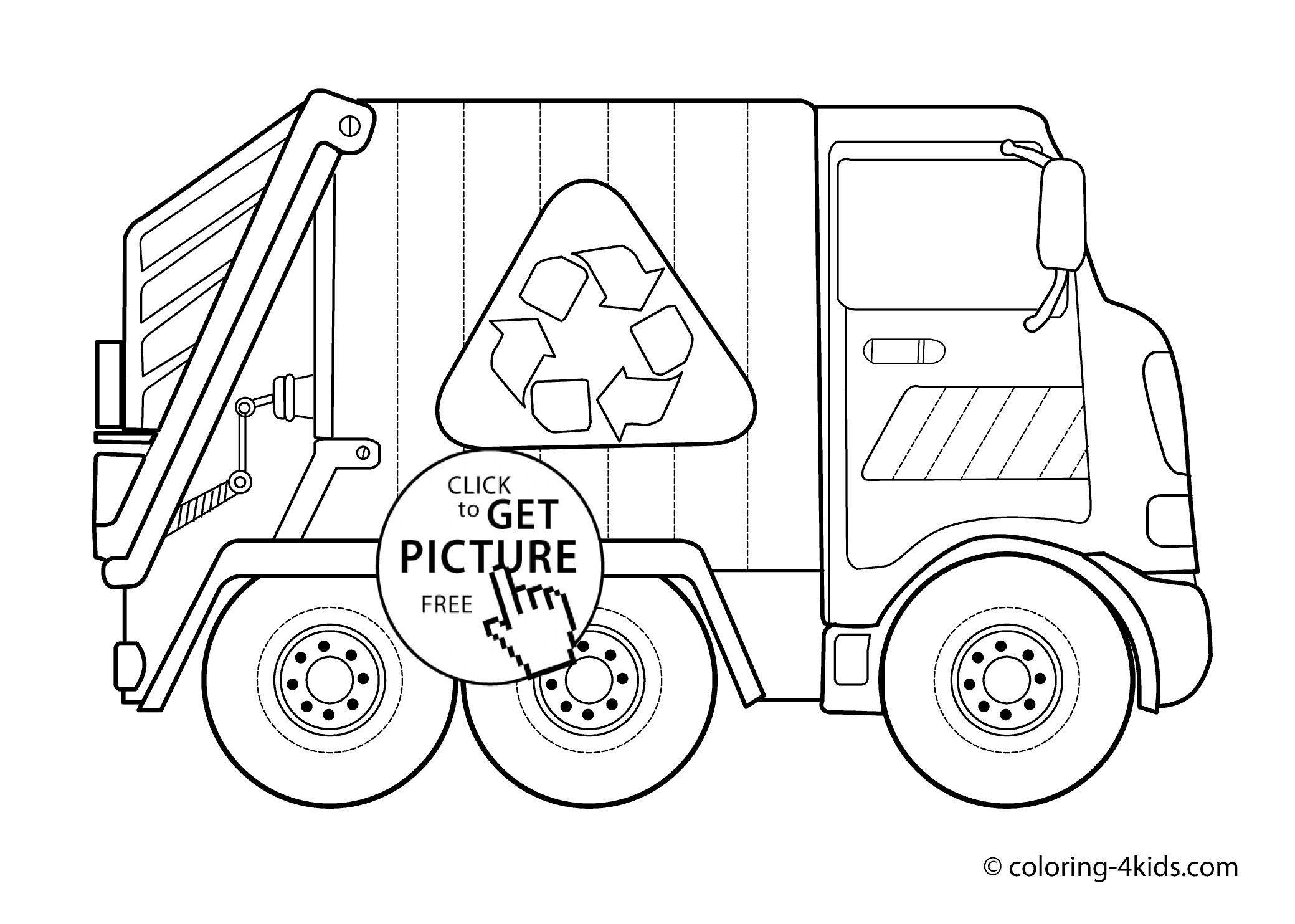 Truck Coloring Pages For Kids
 Garbage Truck Transportation Coloring Pages for kids