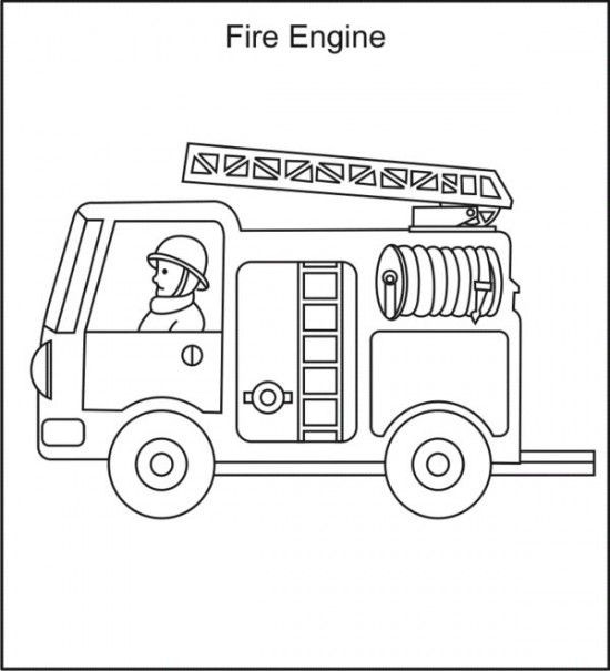Truck Coloring Pages For Kids
 free printable fire truck with 2 person coloring pages for