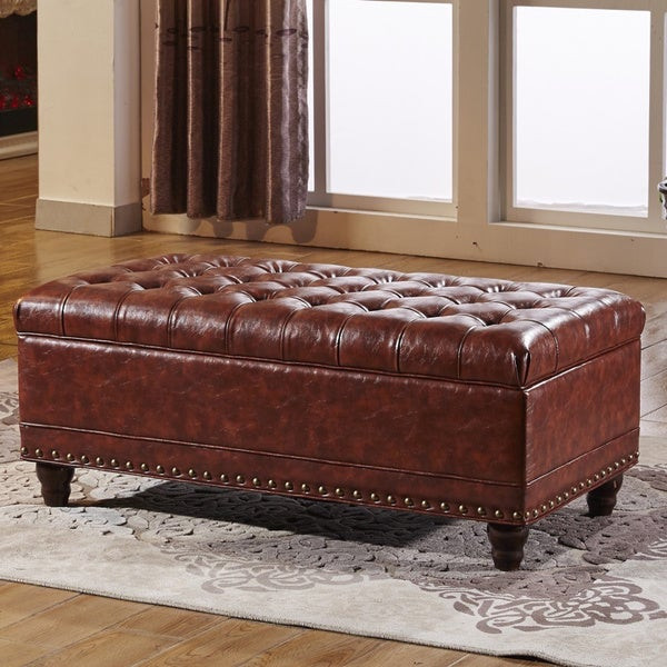 Tufted Bench Storage
 Shop Classic Tufted Storage Bench Ottoman with nailhead