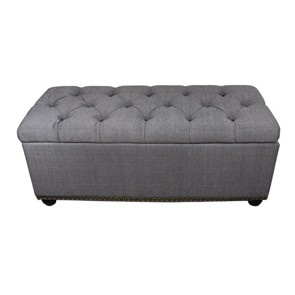 Tufted Bench Storage
 Shop Tufted Grey Storage Bench Sale Free Shipping