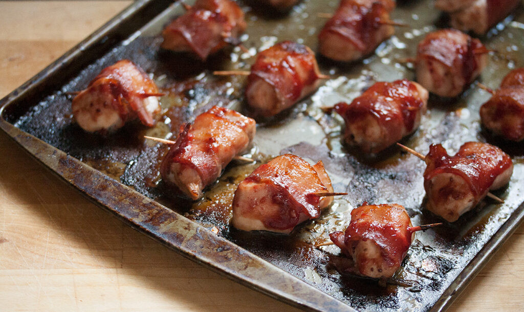 Turkey Bacon Recipes
 Bacon Wrapped Turkey Bites with Cranberry Chipotle BBQ