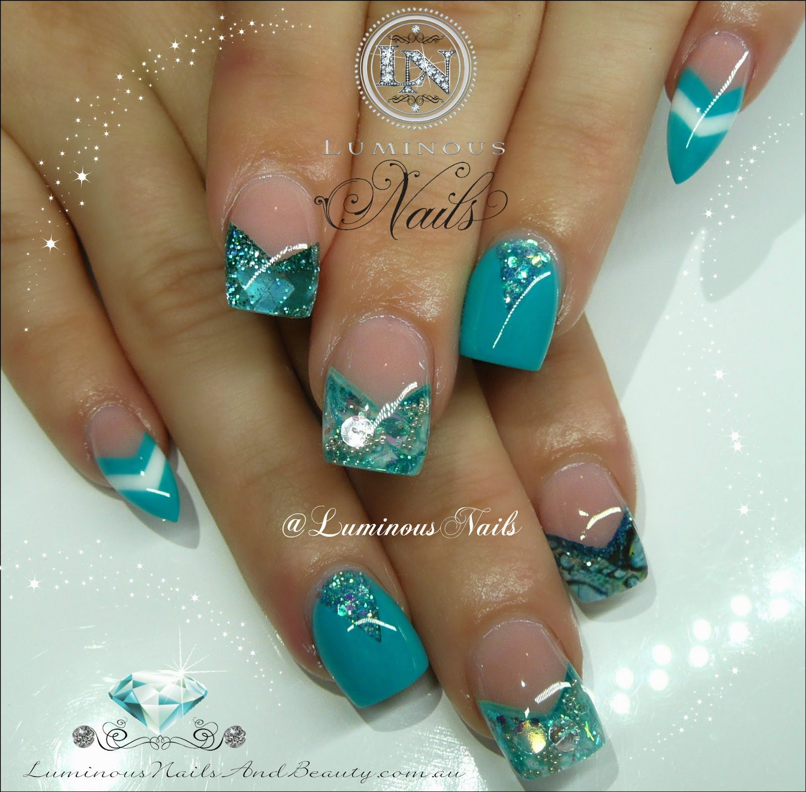 Turquoise Nail Ideas
 Luminous Nails September 2014