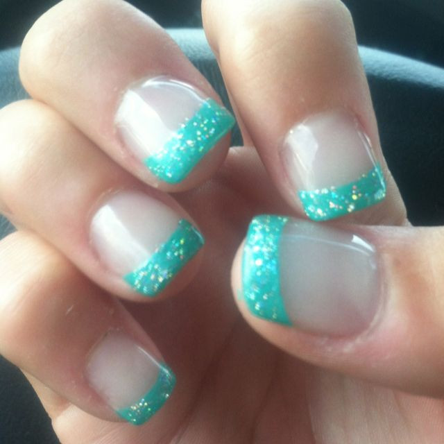 Turquoise Nail Ideas
 turquoise tip nails I like this color