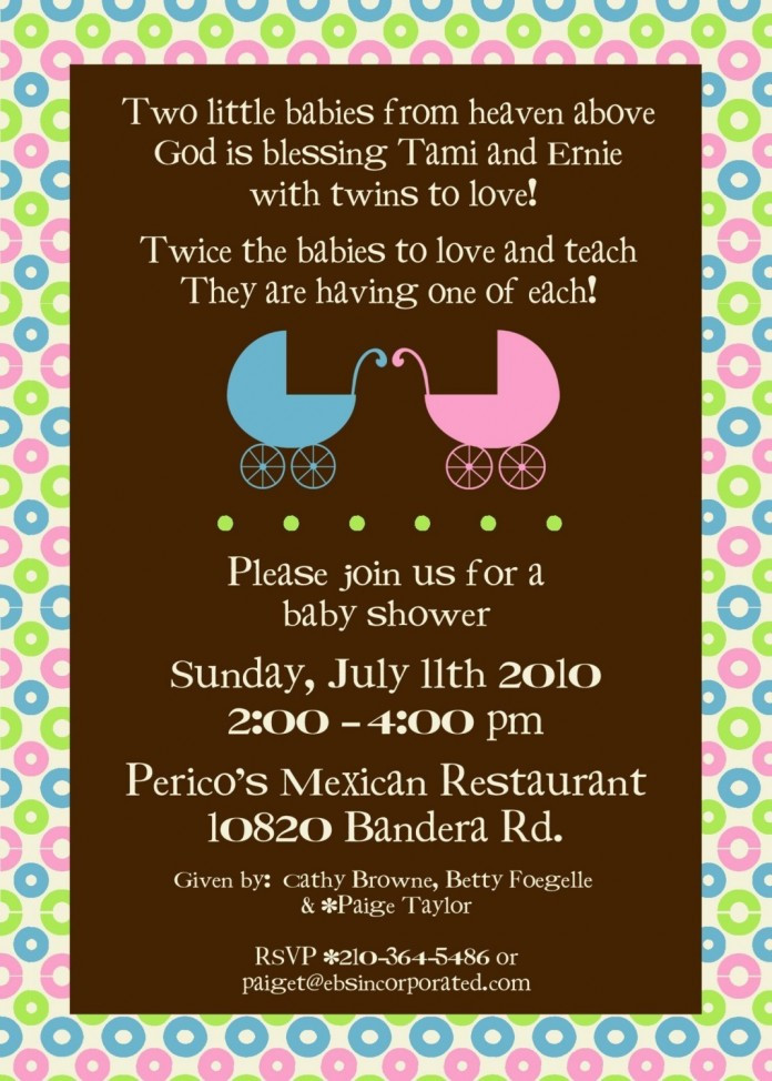 Twin Baby Shower Quotes
 Twins Baby Shower Invitations Wording