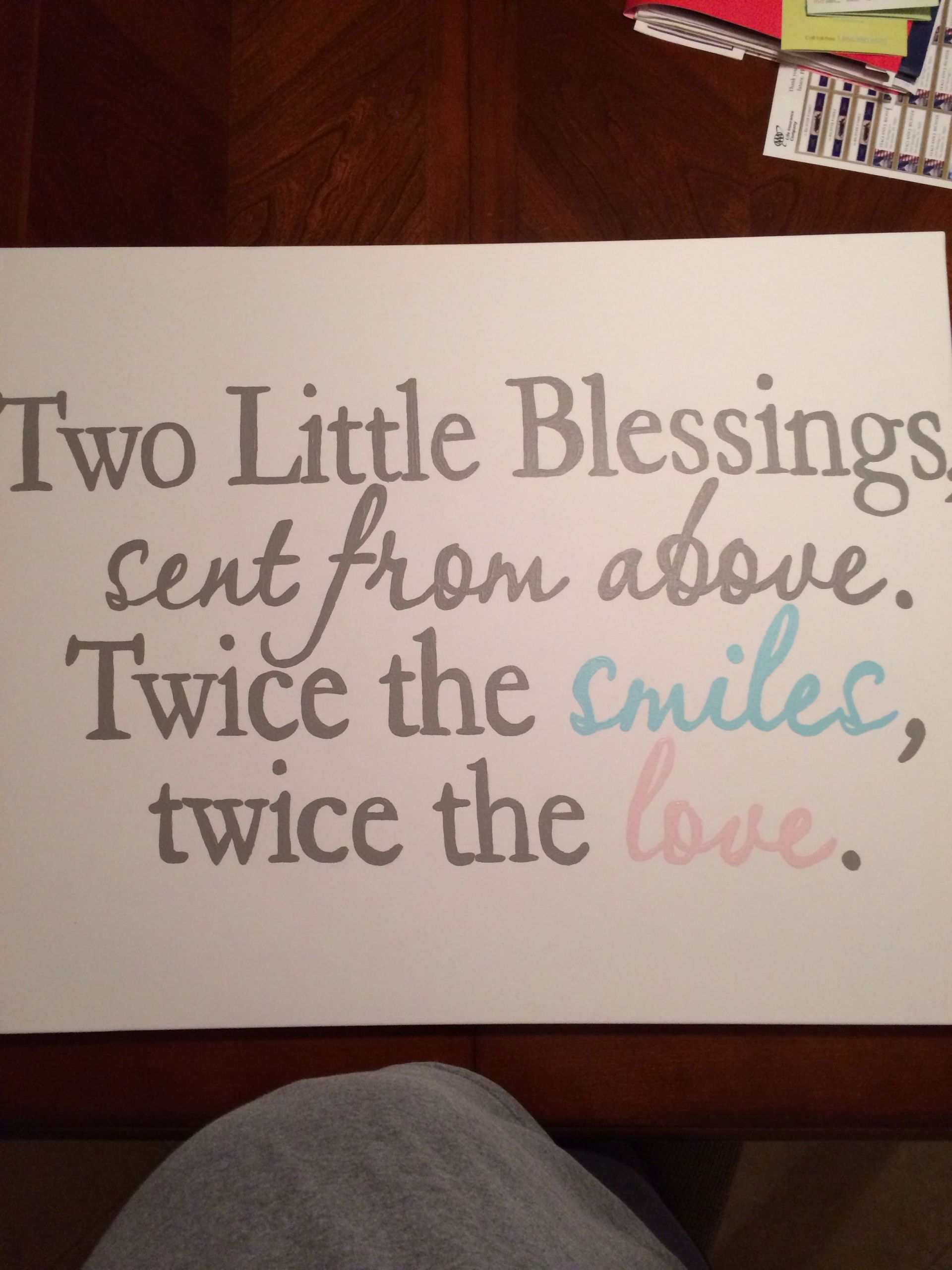 Twin Baby Shower Quotes
 Hand painted canvas for boy girl twin nursery