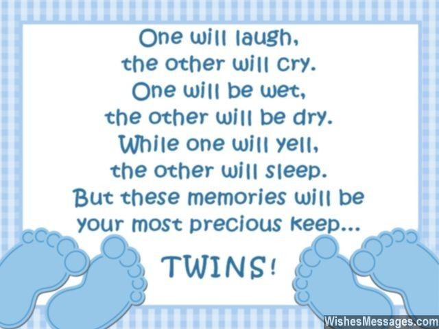 Twin Baby Shower Quotes
 Congratulations for Having Twins Newborn Baby Card Wishes