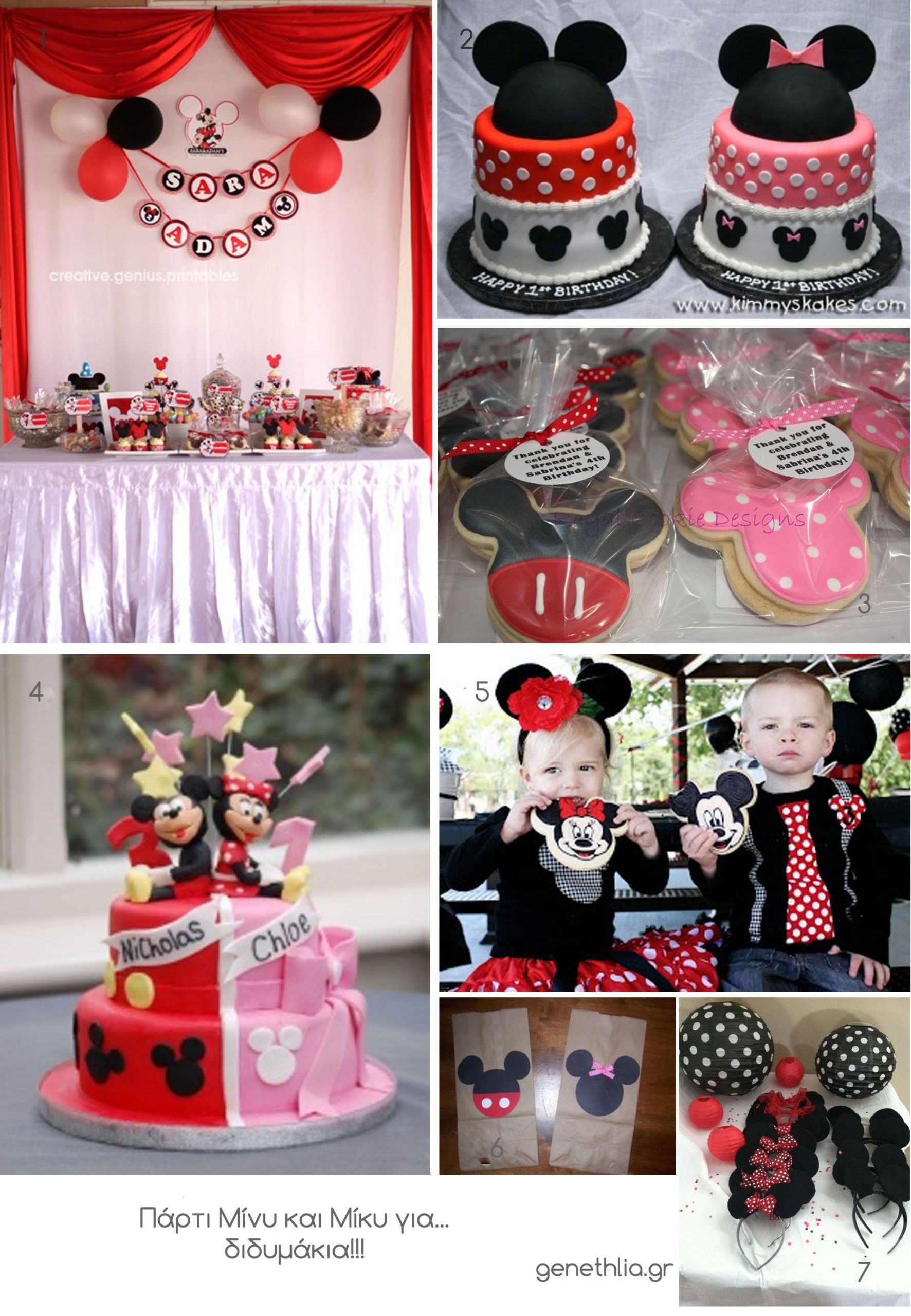 Twin First Birthday Party Ideas
 Παρτι Μινυ και Μικυ για διδυμα Minnie and Mickey party