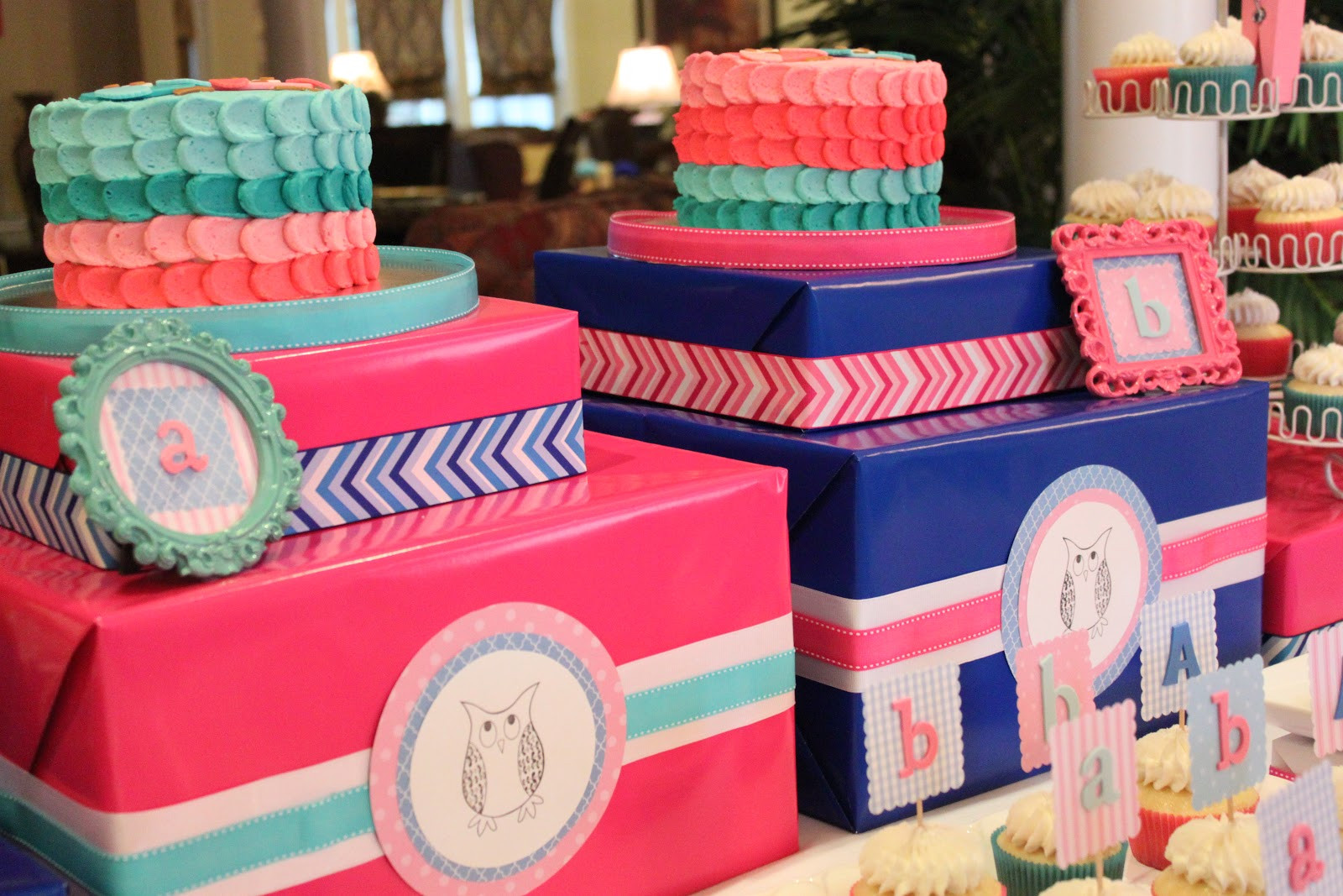 Twin Gender Reveal Party Ideas
 Crave Indulge Satisfy Look Whoo s Having Two Twins
