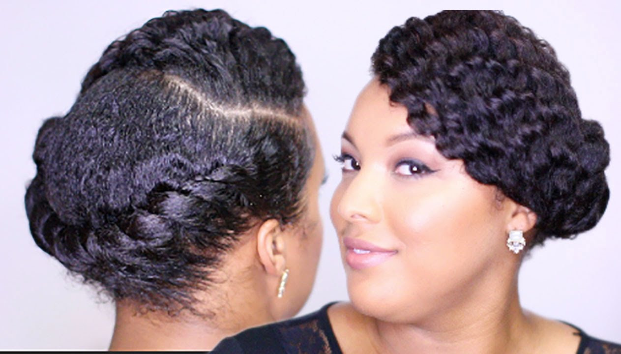Twisted Updo Hairstyle
 Sleek FLAT TWIST Updo Easy Everyday Protective Style