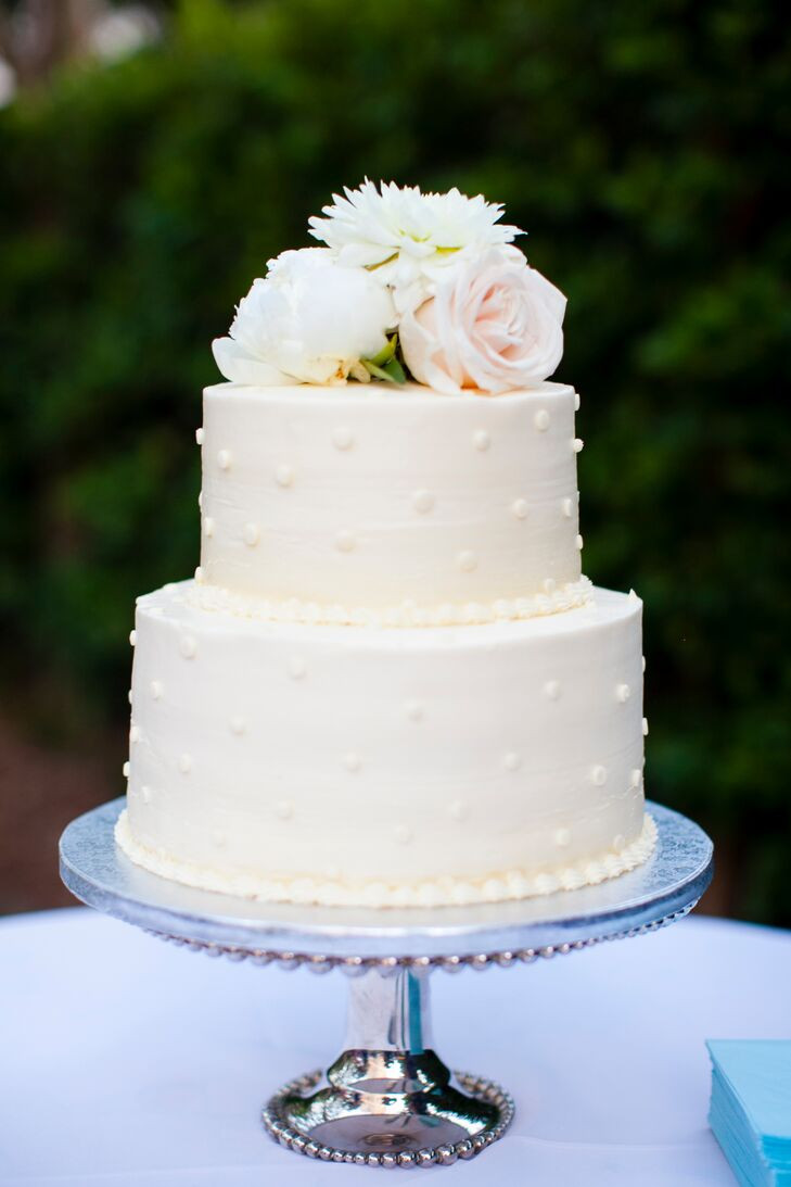 Two Tier Wedding Cake
 Two Tier Polka Dot Buttercream Wedding Cake