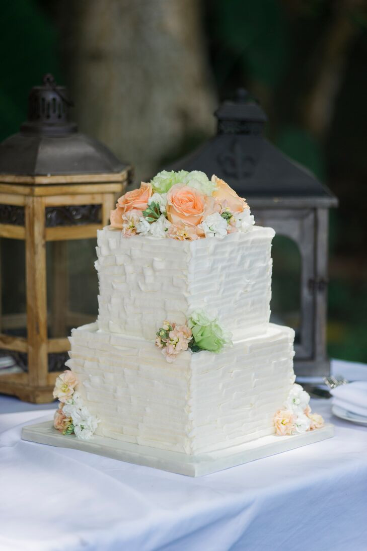 Two Tier Wedding Cake
 Two Tier Square White Wedding Cake