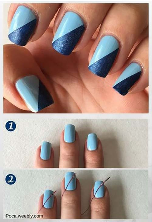 Two Toned Nail Art
 25 Easy Nail Art Designs Tutorials for Beginners 2019