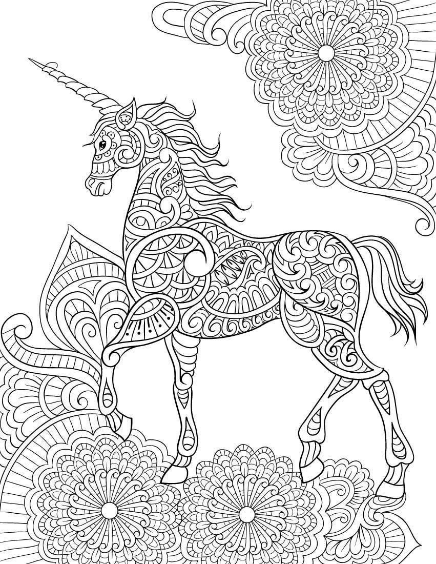 Unicorn Adult Coloring Book
 unicorn mandala coloring pages