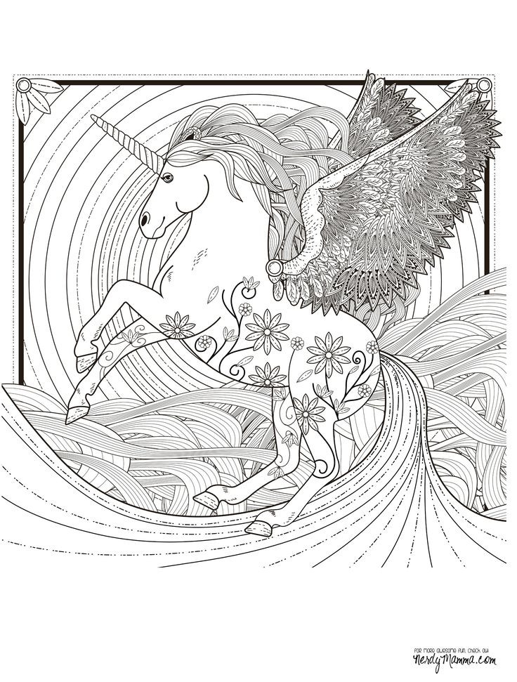 Unicorn Adult Coloring Book
 11 Free Printable Adult Coloring Pages